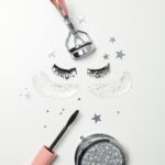 False eyelashes, concept of different makeup accessories